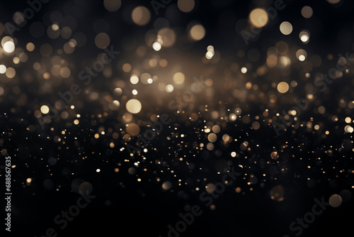 dark black bokeh gold glitter sparkle abstract background