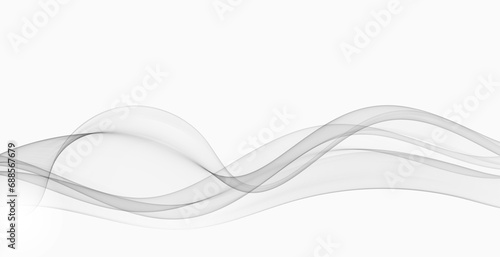 Futuristic transparent wave flow background. Soft smoky flow, abstract smooth gray modern soft layout.
