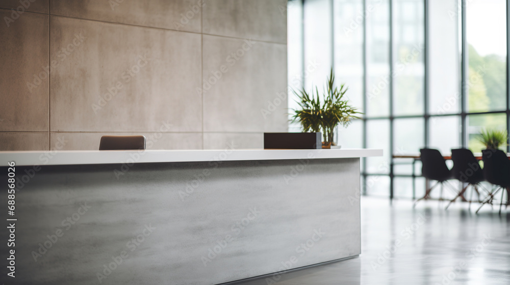 © Irina Sharnina - Reception desk and corridor in an empty modern office hall in loft style. Business background for branding and presentation © Irina Sharnina - Reception desk and corridor in an empty modern office hall in loft style. Business background for branding and presentation