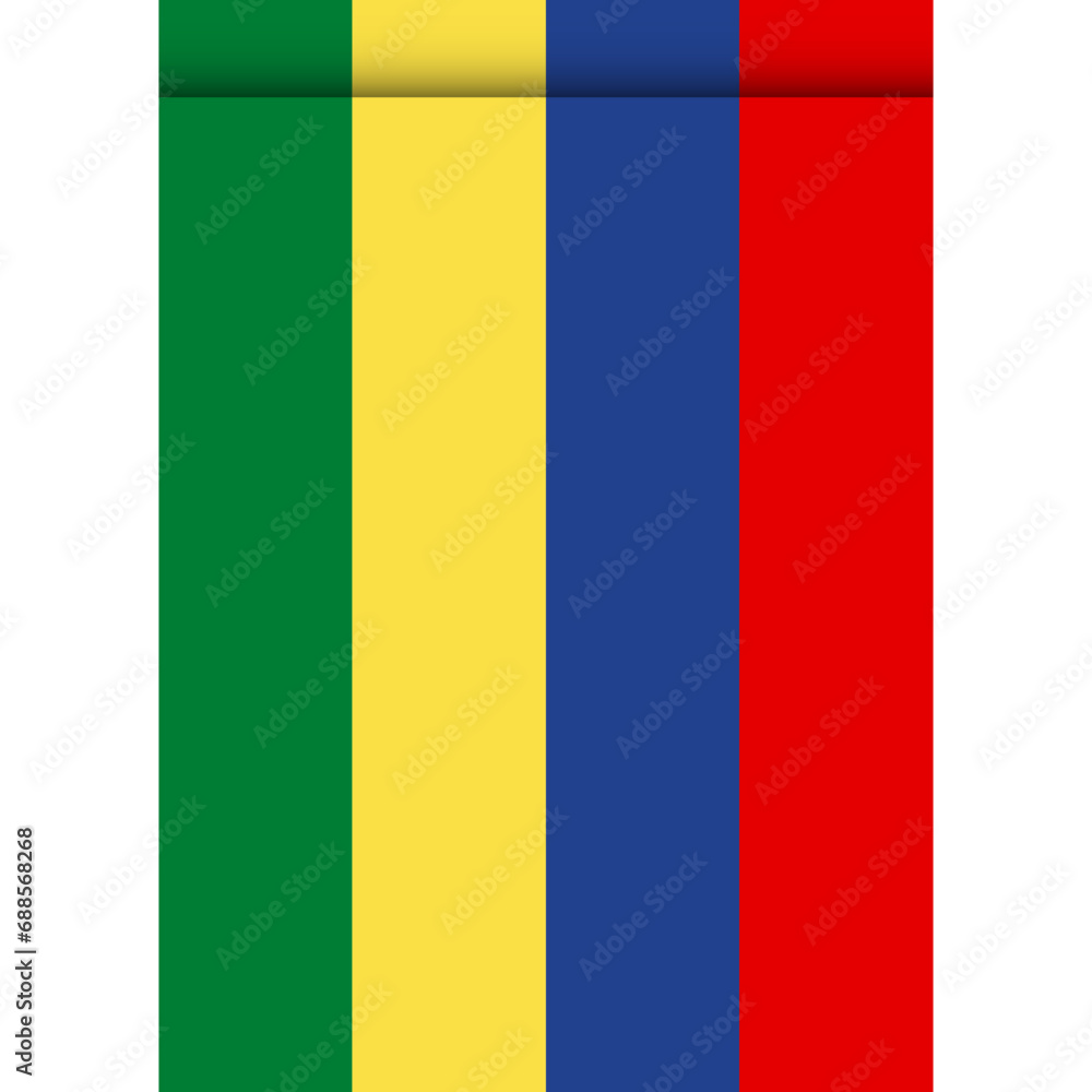 Fototapeta premium Mauritius flag or pennant isolated on white background. Pennant flag icon.