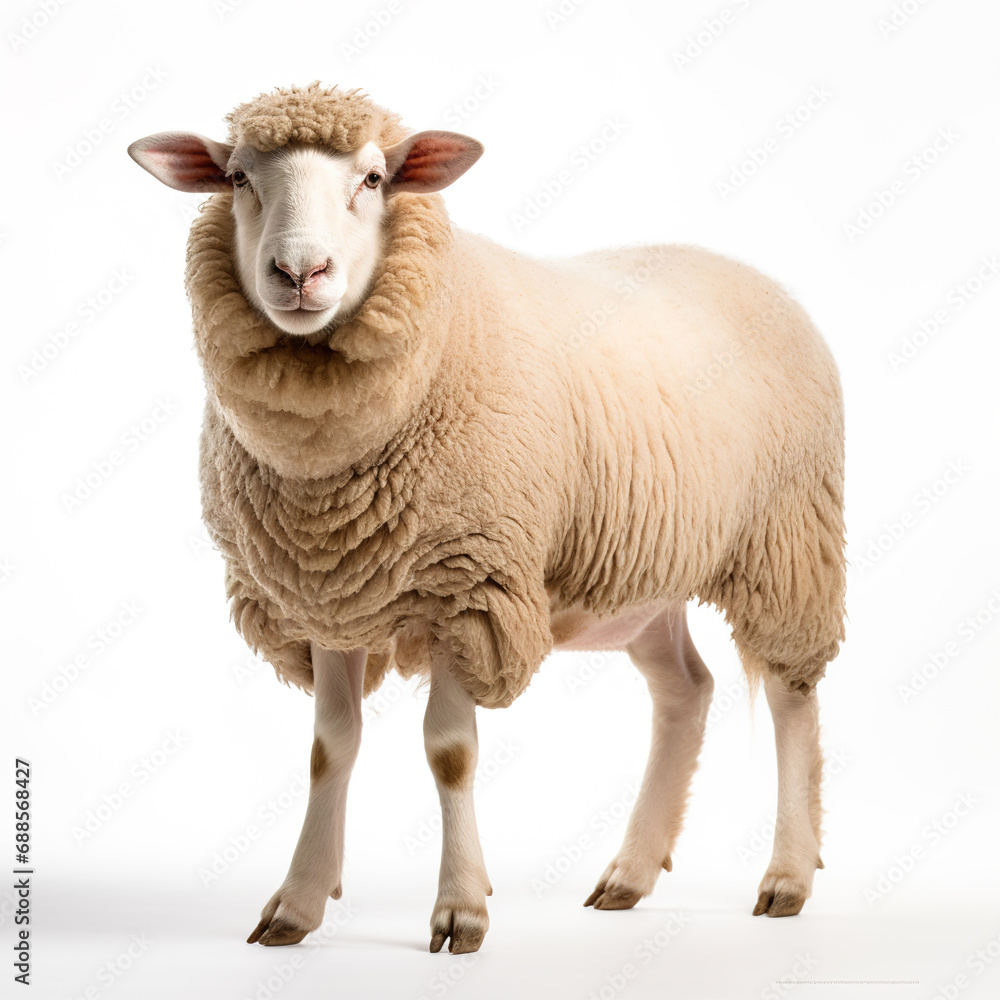 Naklejka premium Sheep isolated on white background