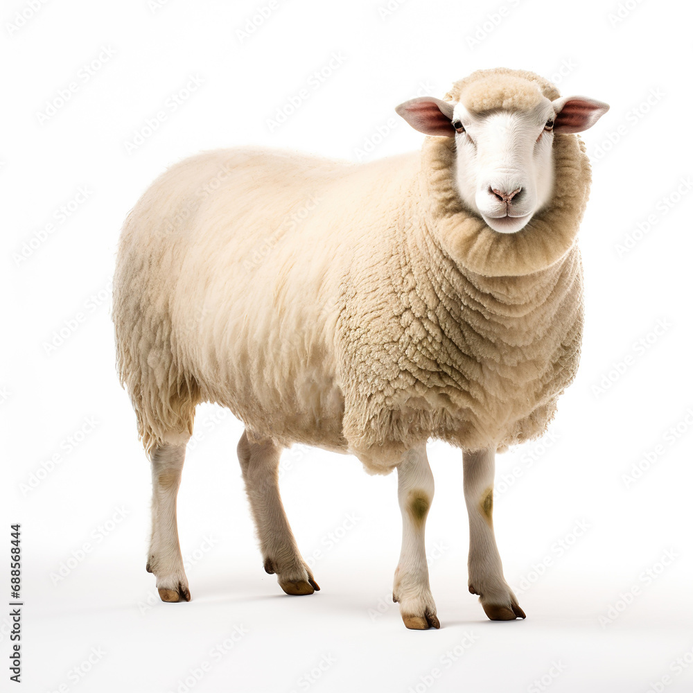 Sheep isolated on white background