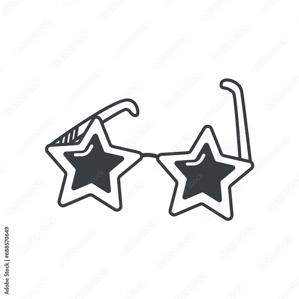 Summer element of set in black line design. This artwork with black-outlined, comically oversized sunglasses that are sure to make everyone smile. Vector illustration. Summer element of set in black line design. This artwork with black-outlined, comically oversized sunglasses that are sure to make everyone smile. Vector illustration.