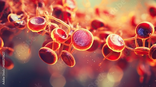 Red microbiology background...
