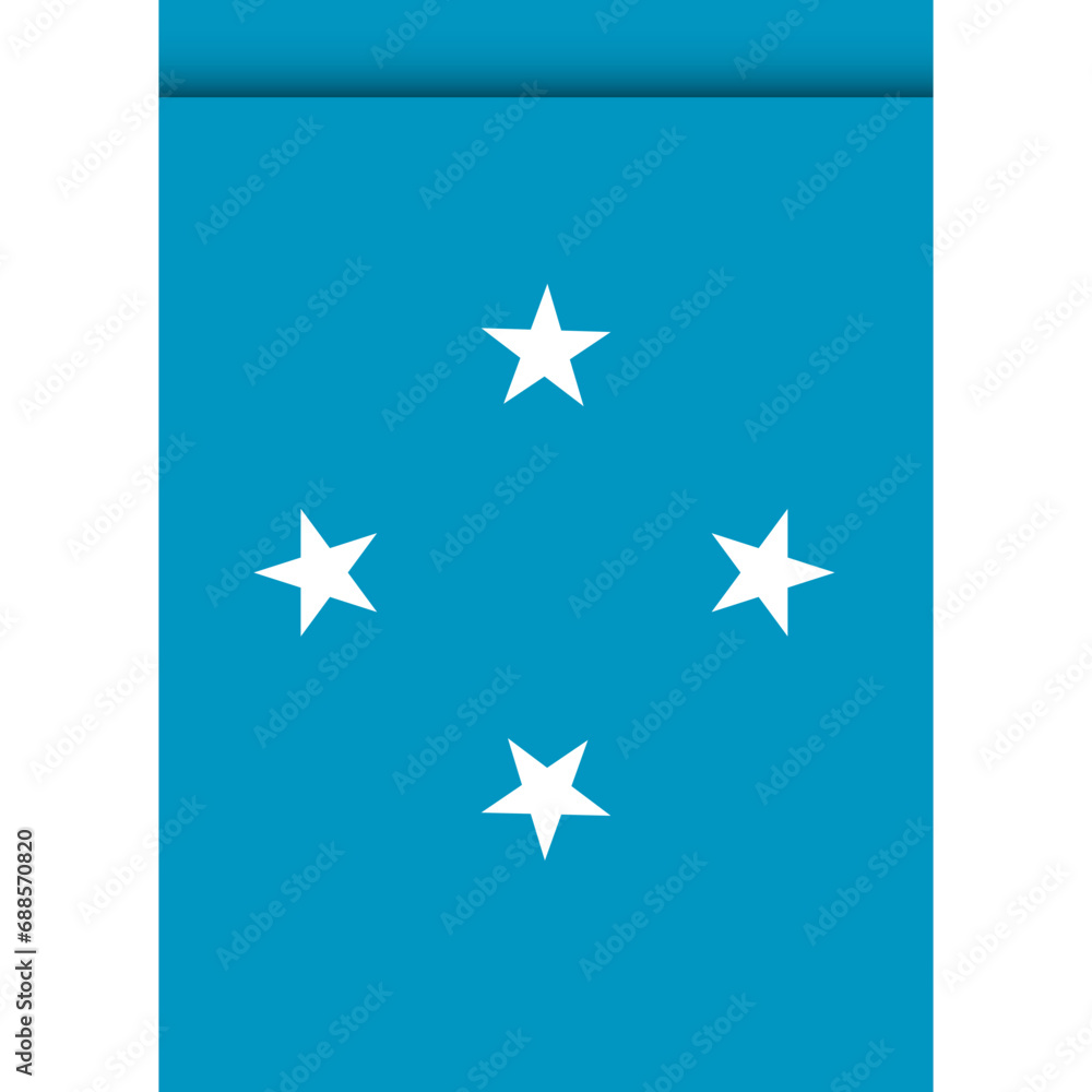 Micronesia flag or pennant isolated on white background. Pennant flag icon. Micronesia flag or pennant isolated on white background. Pennant flag icon.