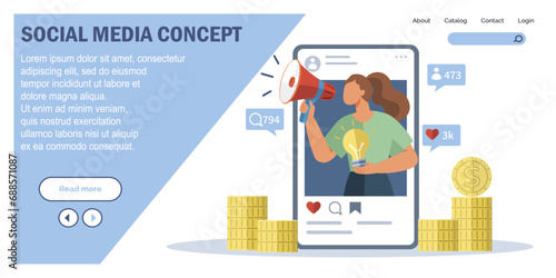 Social media. Vector illustration. Workgroups collaborate through social media tools to enhance productivity Technology has revolutionized social media and its impact on society