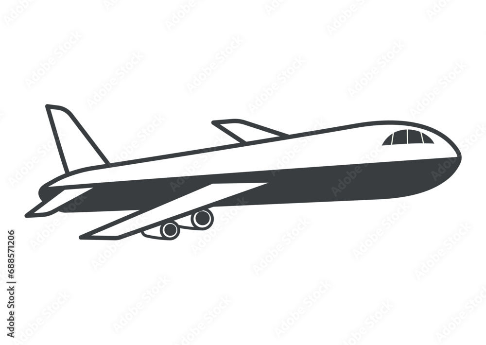 Travel element of set in black line design. A journey with a black-outline plane, perfect for travel-themed illustrations that inspire wanderlust. Vector illustration. Travel element of set in black line design. A journey with a black-outline plane, perfect for travel-themed illustrations that inspire wanderlust. Vector illustration.