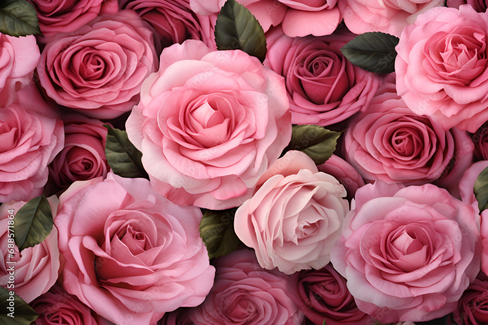 Background image of pink roses generated AI Background image of pink roses generated AI
