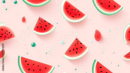 watermelon pattern - Seamless tile. Endless and repeat print. - Summer fruit. 