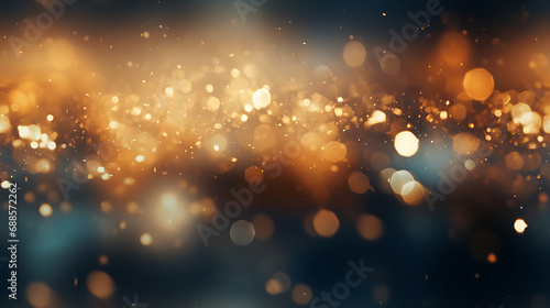 Gold Dust Particles with Bokeh and Flare Effects - Seamless tile. Endless and repeat print.