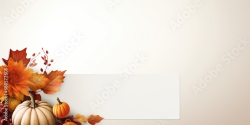 autumnal white background copy space for thanksgiving with pumpkins