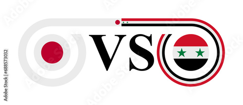 concept between japan vs syria. vector illustration isolated on white background