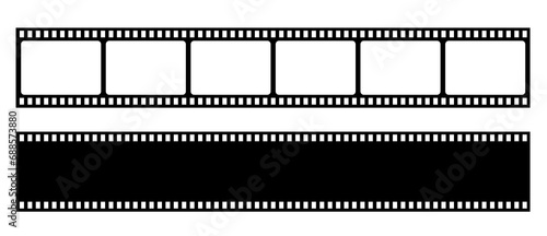  Film strip icon. Video tape photo film strip frame vector. Old white and black film tapes of 35mm. Vector illustrarion