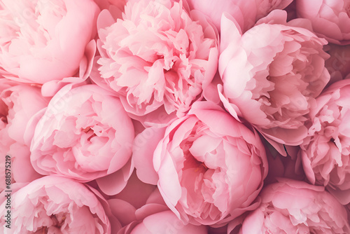 Macro view of pink peony background generated AI