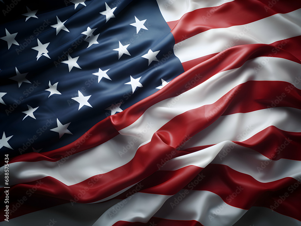 United state of america national flag background, USA flag weaving made by silk cloth fabric, USA background, ai generated image
