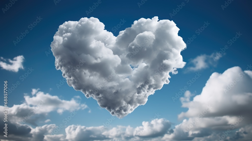 Heart shaped cloud on blue sky Heart shaped cloud on blue sky