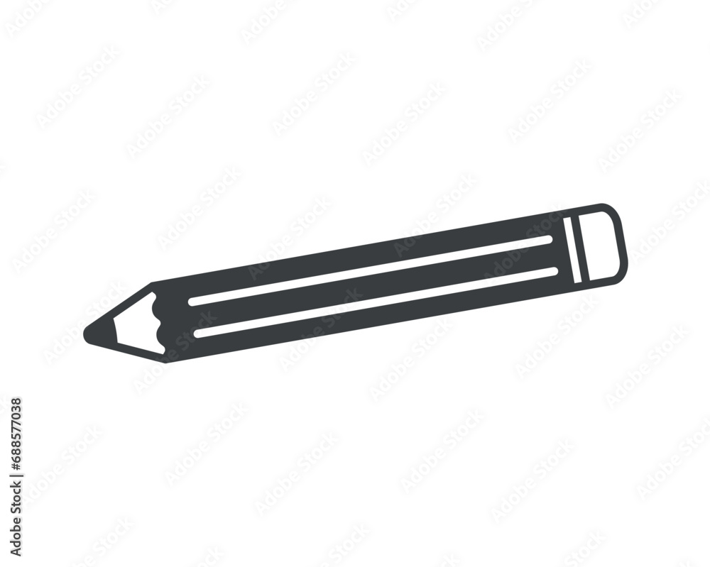 Element of Back to school themed set in black line design. Element of the classic black-outlined supply - the pencil, a timeless tool for your back-to-school journey. Vector illustration. Element of Back to school themed set in black line design. Element of the classic black-outlined supply - the pencil, a timeless tool for your back-to-school journey. Vector illustration.