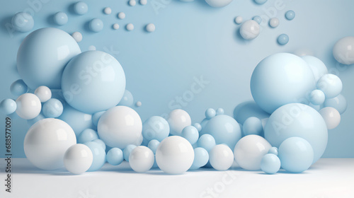 Soft blue and white product display