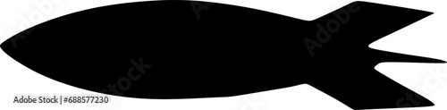 Silhouette vector illustration of a missile.