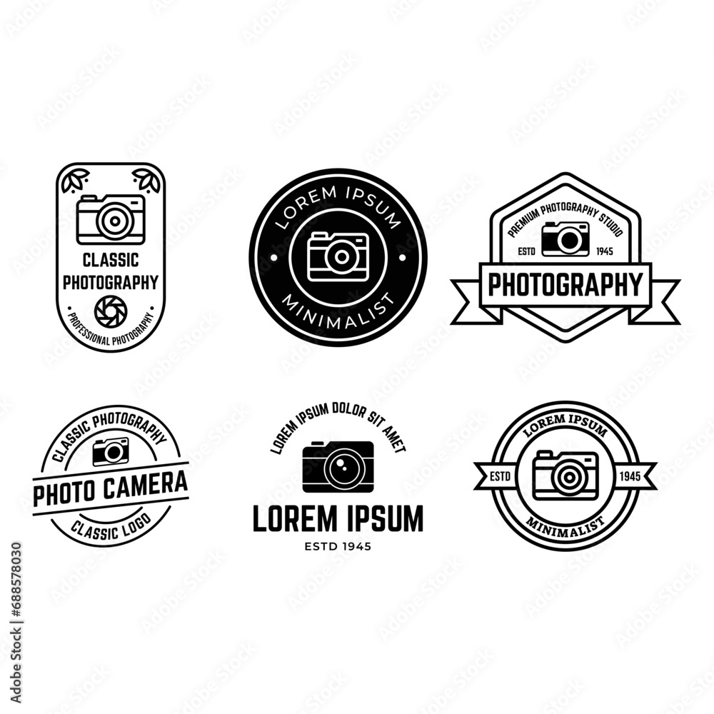 Obraz premium Set of Photography logo. Camera logo vector design collection on white background. 