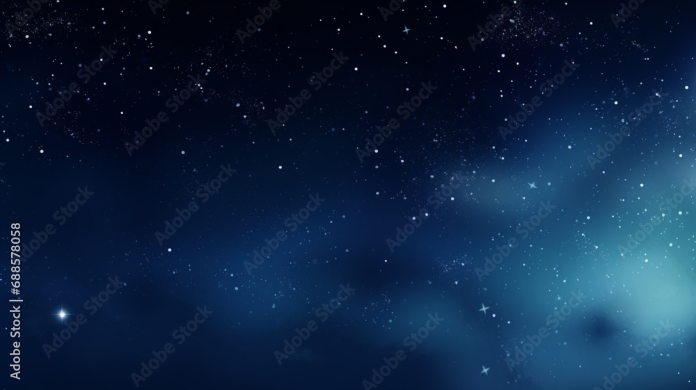 Milky Way, stars, planets and nebula. Space blue background