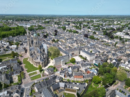 Bayeux Cathedral, France drone,aerial photo