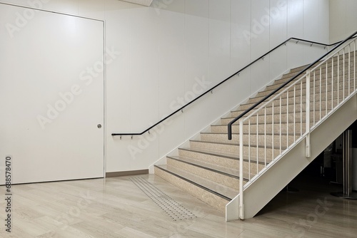 Empty Stair Steps with Handrail. photo