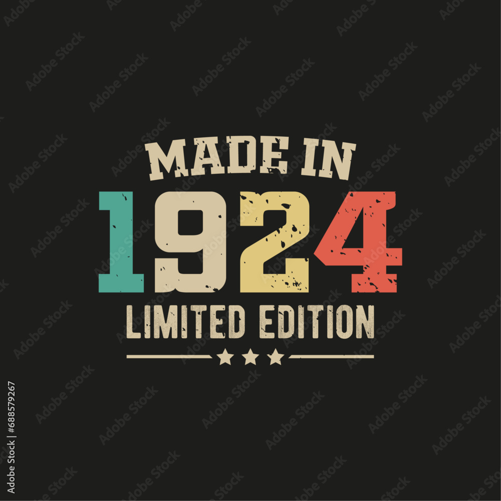 Made in 1924 limited edition t-shirt design