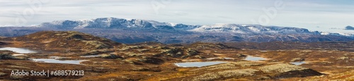 Panorama of autumn in the mountains