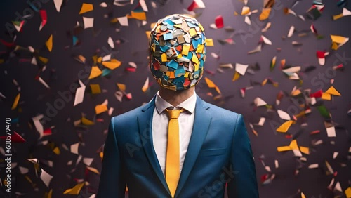 顔を隠したビジネスマン,Generative AI  photo