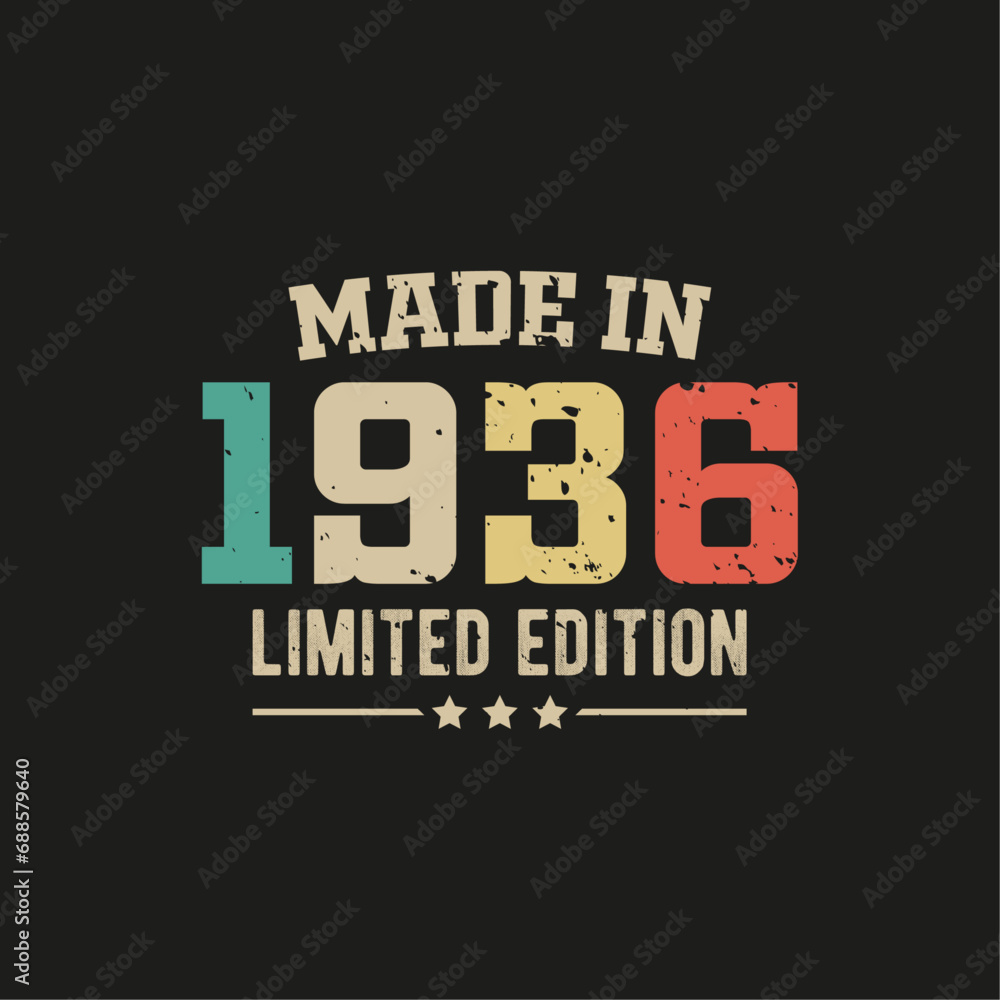 Made in 1936 limited edition t-shirt design