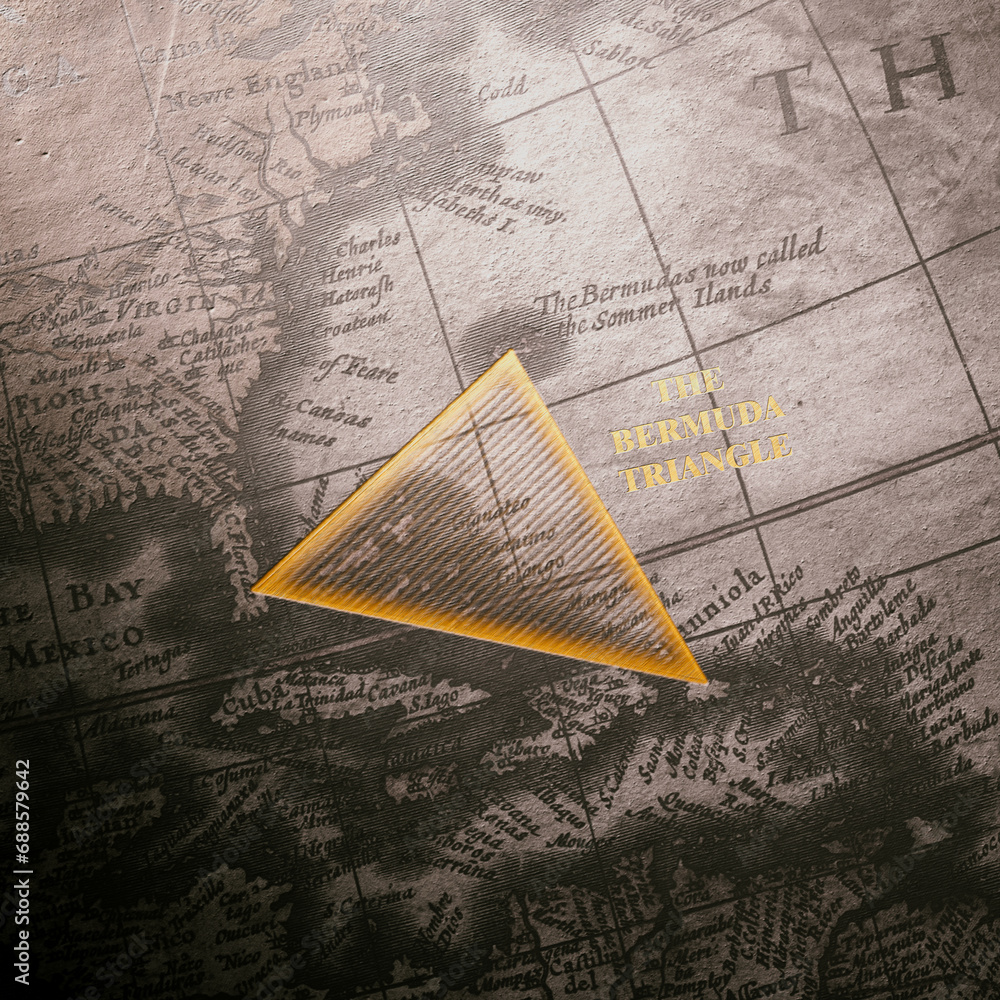 Ancient Maritime Map Highlighting the Enigmatic Bermuda Triangle