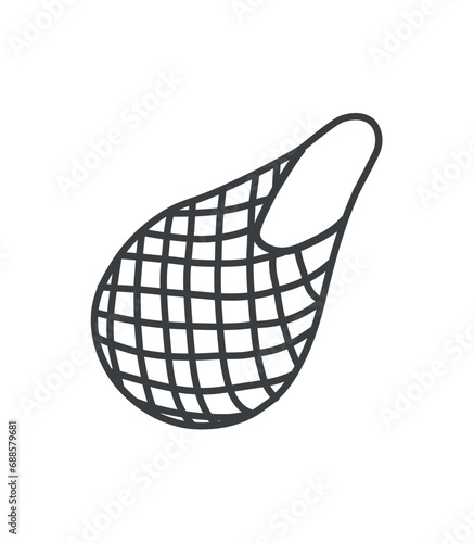 Element of Save the planet themed set in black line design. Eco bag serve as a reminder that small changes in consumption habits can have a big impact on saving our planet. Vector illustration.