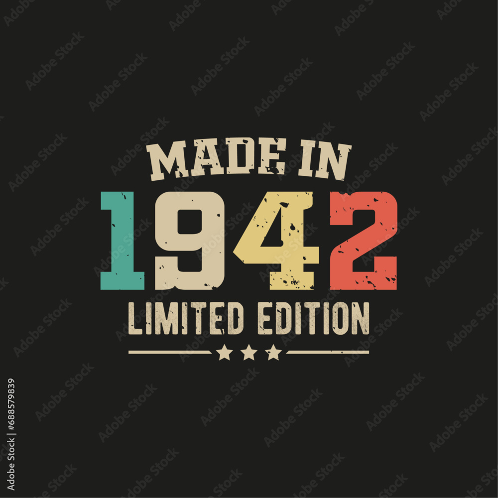 Made in 1942 limited edition t-shirt design