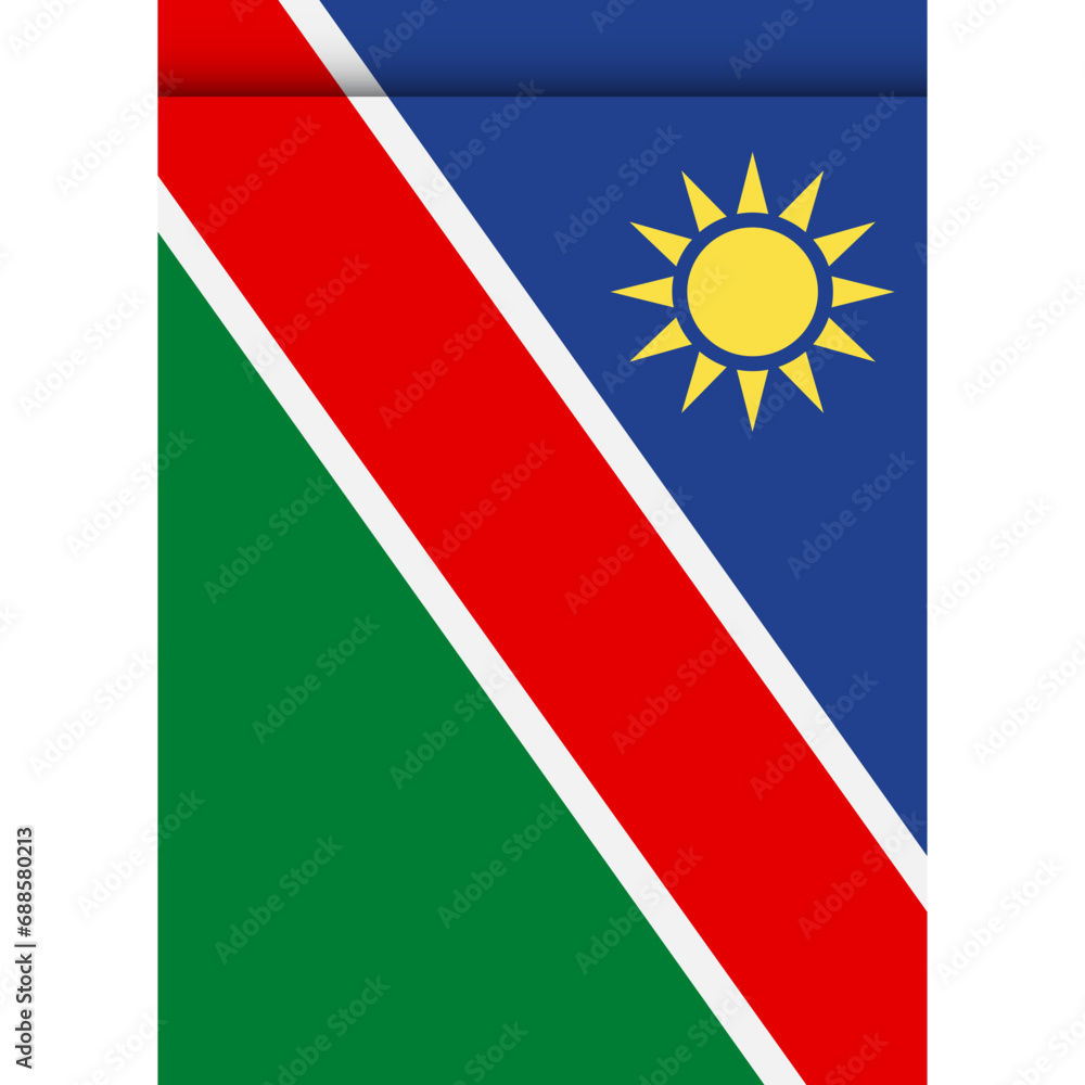 Fototapeta premium Namibia flag or pennant isolated on white background. Pennant flag icon.