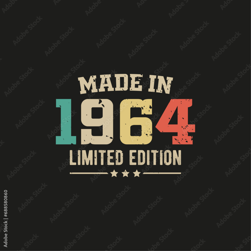 Made in 1964 limited edition t-shirt design