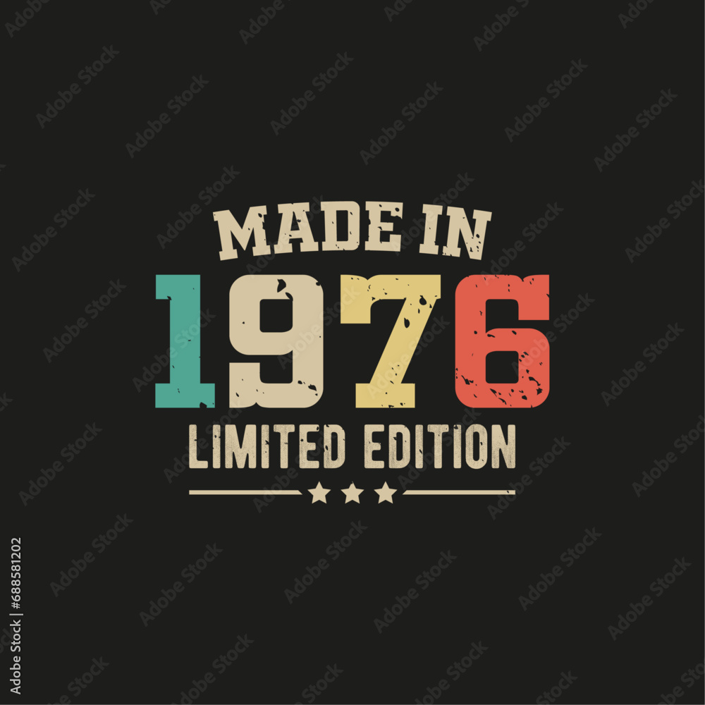 Made in 1976 limited edition t-shirt design