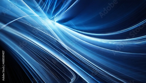 abstract blue background element on black fractal graphics three dimensional composition of glowing lines and mption blur traces movement and innovation concept