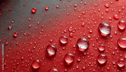 water drops on a red background
