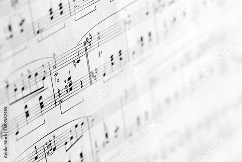 Close-up of classical music score photo
