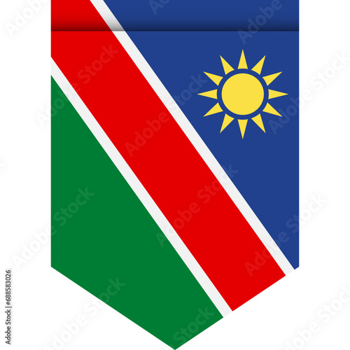 Free Download Namibia flag or pennant isolated on white background. Pennant flag icon. - GFXLoad
