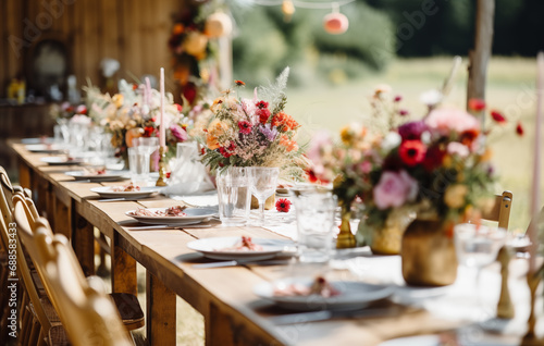 Wedding Rustic table setting