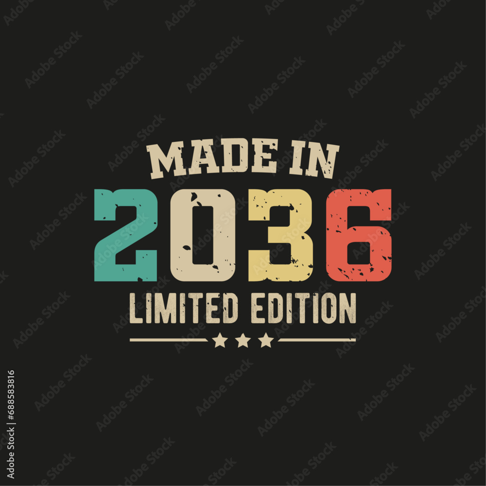 Made in 2036 limited edition t-shirt design