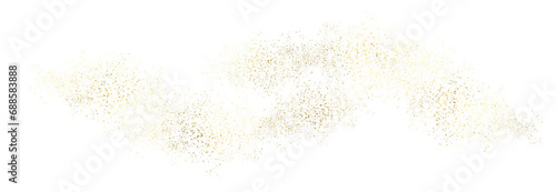 Sparkling dust particles. PNG, Gold sparkle splatter border .Festive  background with gold glitter and confetti for celebration. Background with glowing golden particles. photo
