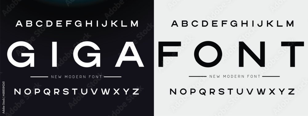 Futurism style alphabet. Thin segment line font, minimalist type for modern futuristic logo, elegant monogram, digital device and hud graphic. Minimal style letters, vector typography design - obrazy, fototapety, plakaty 