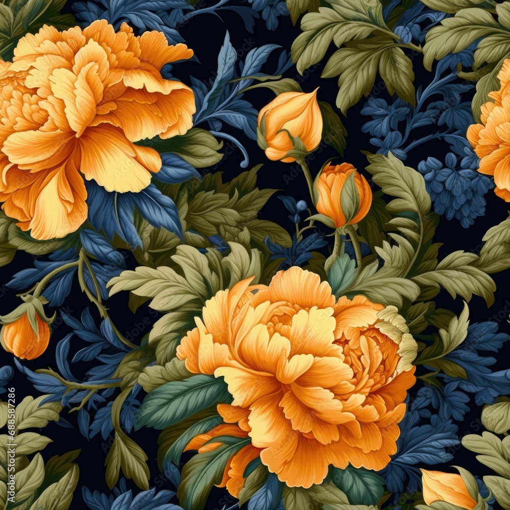 AI generated illustration of a vibrant bouquet of assorted flowers