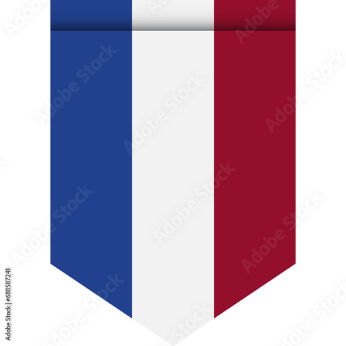 Netherlands flag or pennant isolated on white background. Pennant flag icon.