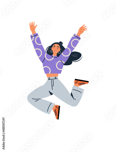 Jumping people vector illustration. People find happiness in carefree act leaping with exuberance Success and joy are intertwined in spirited actions jumping people The jumping people concept
