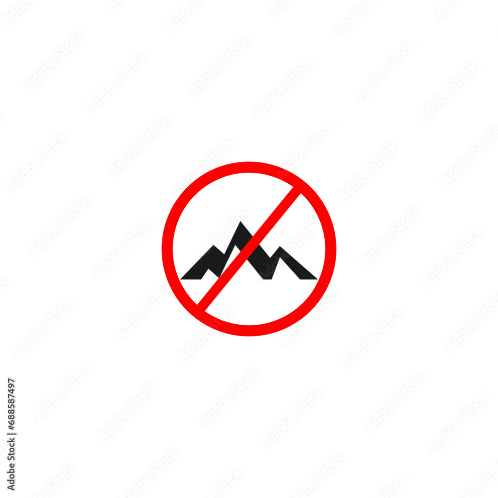 No Mission Mountain Flag icon isolated on white background No Mission Mountain Flag icon isolated on white background