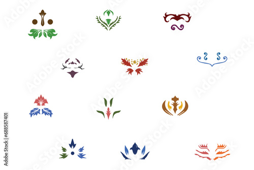 Oriental floral ornament and damask graphic element. Baroque, royal Victorian and imperial rococo decor. For seamless patterns, wrapping paper, greeting and business cards, wedding invitations.